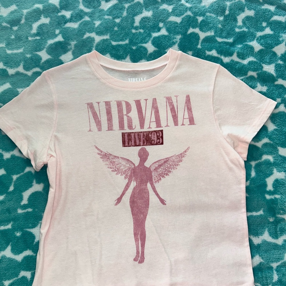 NIRVANA Pastel Pink Logo Tee